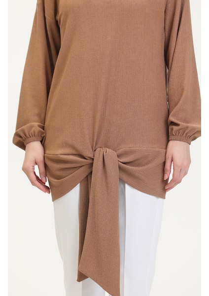 Kuşaklı Tunik 1020-04 Vizon fırsatları
