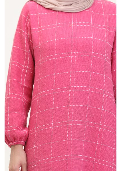 Tuvit Kareli Elbise 0531-03 Pembe fırsatları