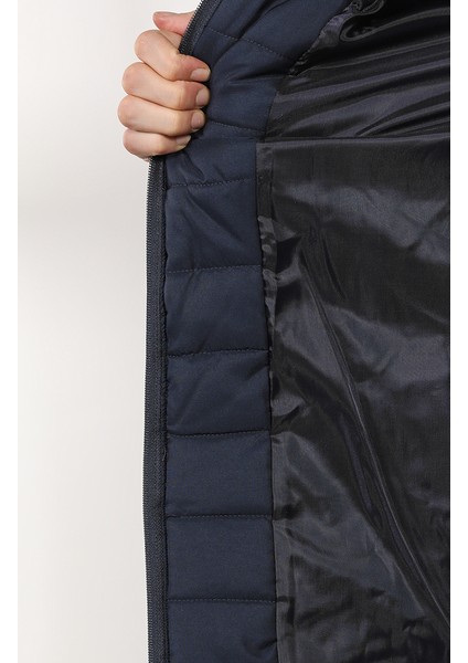 Kemerli Kapitone Mont 0811-01 Lacivert indirimleri