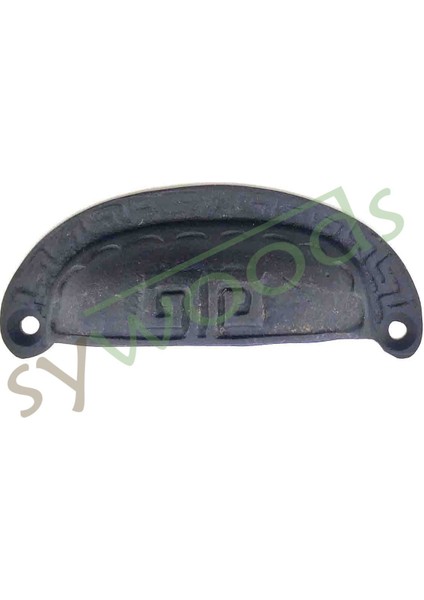 Pirinç Döküm Çizgi Desenli Tas Kulp 90 mm