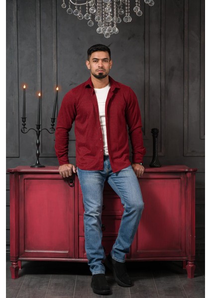 Likralı Petek Desenli Kışlık Kumaş Regular Fit Gömlek fırsatları