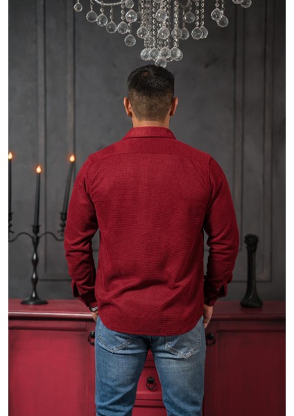 Likralı Petek Desenli Kışlık Kumaş Regular Fit Gömlek indirimleri