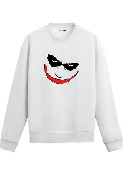 Joker Stil Karikatür Kapşonlu Sweatshirt Hoodie Siyah ve Kırmızı Ikonik Yüz Tasarımı