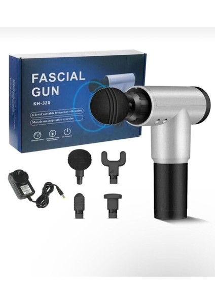 Gümüş Fascial Gun KH-320 Kablosuz Şarjlı Mini Masaj Aleti