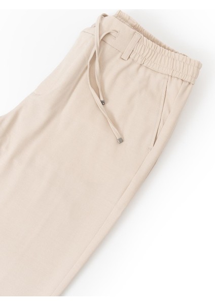 Erkek Taş Rengi Yandan Cepli Bağcıklı Beli Lastikli Kemerli 968 Jogger Pantolon fırsatları