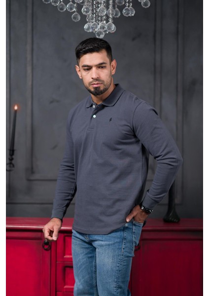 Regular Fit Polo Yaka Uzun Kol Pamuklu Baharlık Sweatshirt fırsatları