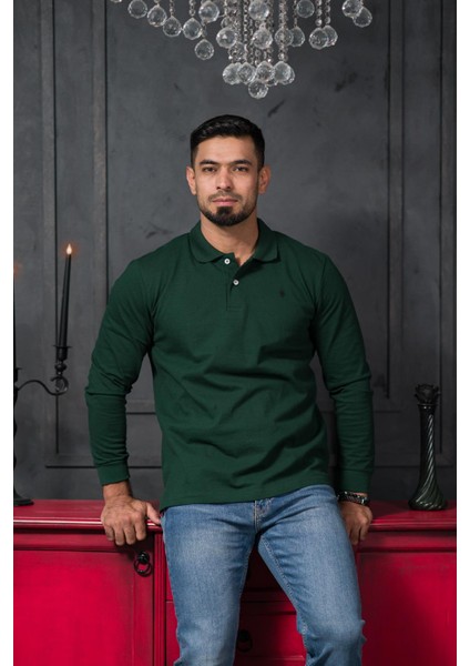 Regular Fit Polo Yaka Uzun Kol Pamuklu Baharlık Sweatshirt fırsatları