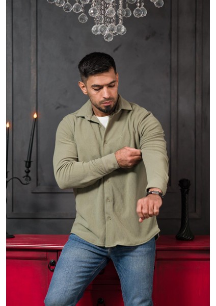 Likralı Fitilli Pamuklu Kışlık Kumaş Regular Fit Gömlek fiyatları