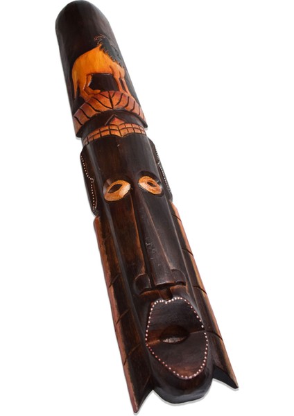 Ahşap Boyalı Mask Aslan Surat Maske Duvar Dekoru