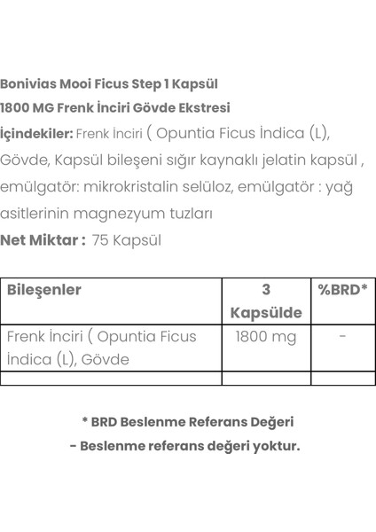 Mooi Ficus Step 1 Frenk İnciri Ekstresi Takviyesi