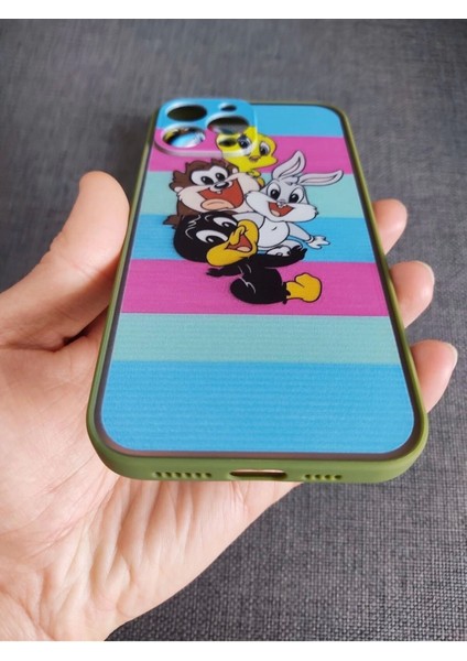 iPhone 13 Pro Max Uyumlu Kamera Korumalı Looney Tunes Tuşları Renkli Telefon Boyun Askılı Set Kılıf indirimleri