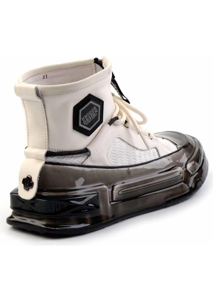 Beyaz Hakiki Deri Erkek Bot & Bootie E02185051203 fırsatları