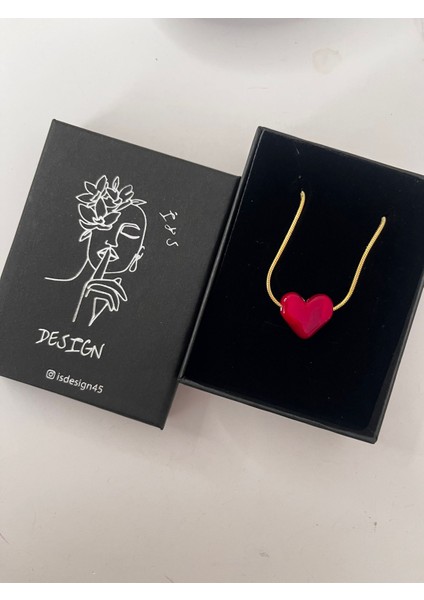 Murano Kırmızı Kalp Harfli Kolye indirimleri