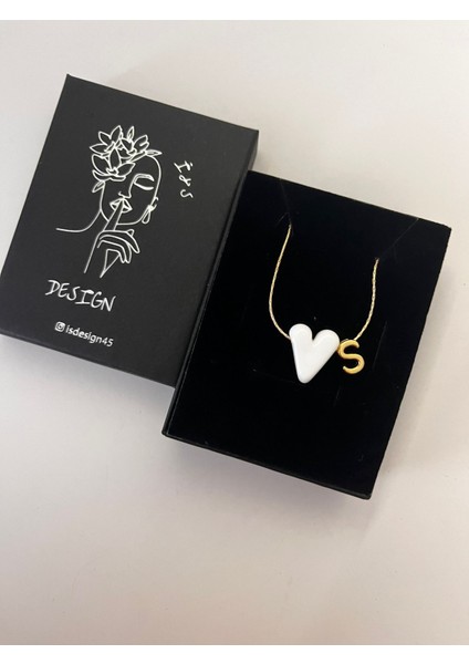 Murano Beyaz Kalp Harfli Kolye indirimleri