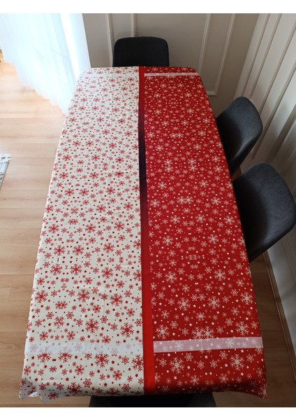 Yılbaşı Desenli Dertsiz Leke Tutmaz Masa Örtüsü 160 x 220 cm