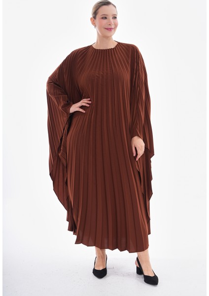 Gigitex Medine Ipeği Kahverengi Ferace Standart Beden Özel Tasarım