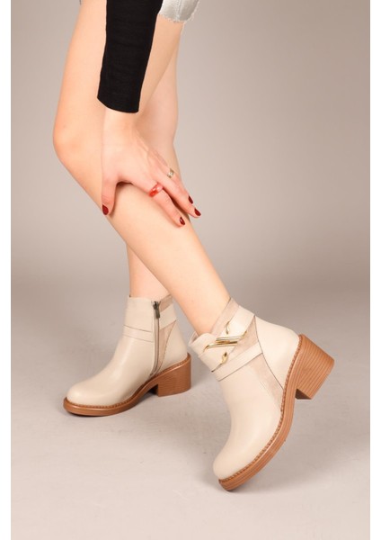 JOVANA Süet-Cilt Kadın Topuklu Bot TEN