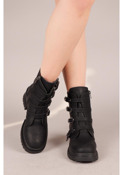 LARİSSA Çok Kemerli Kadın Bot SİYAH fiyatları