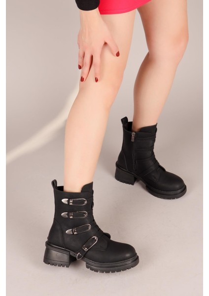 LARİSSA Çok Kemerli Kadın Bot SİYAH fırsatları