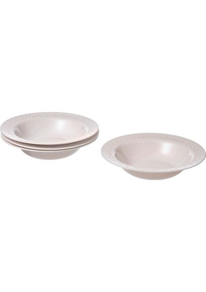 Derin Tabak Seti, Kırık Beyaz, 22 Cm, 4 Adet