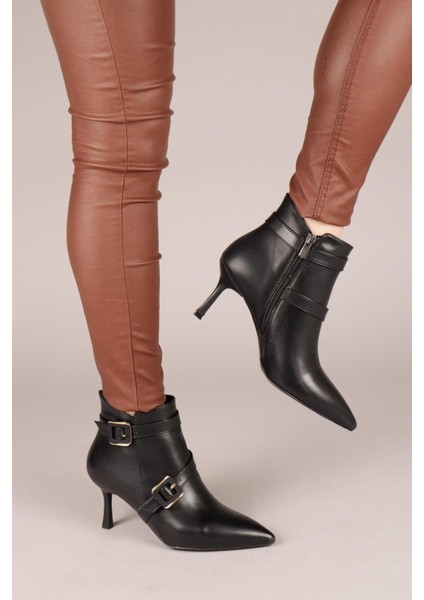 ERİKA Cilt Tokalı Topuklu Bot SİYAH fiyatları