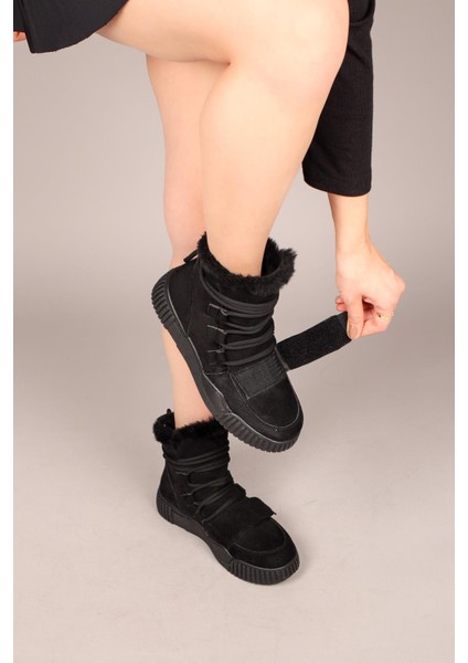 RENEE Bağcıklı Cırtlı Bot SİYAH fırsatları