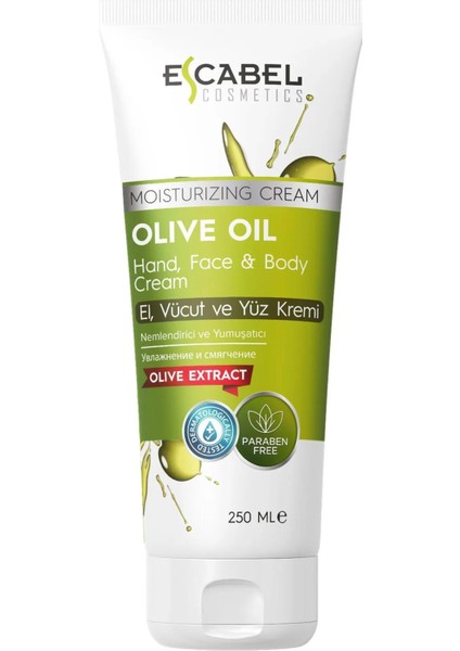 Zeytin Yağlı Cilt Besleme ve Nemlendirici Yoğun El, Yüz ve Vücut Kremi 250 ml