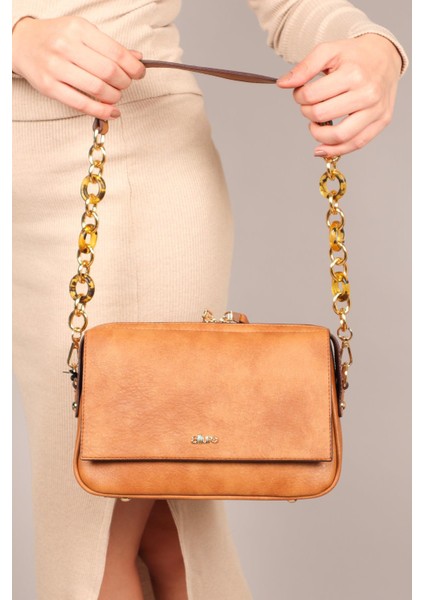 Kemik Halkalı Çanta Taba