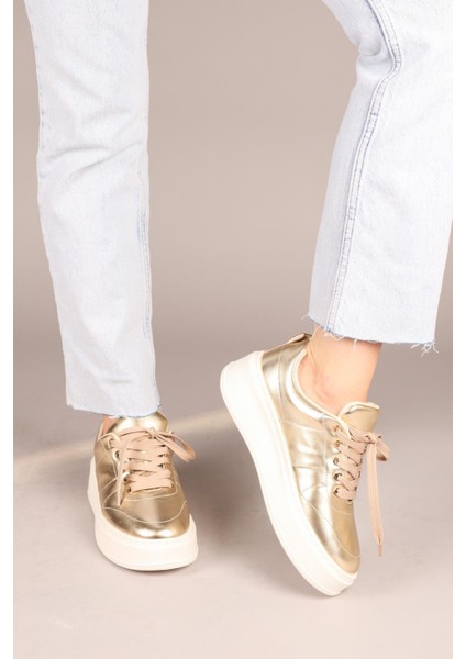 DİS Metalik Kadın Spor Ayakkabı GOLD modelleri