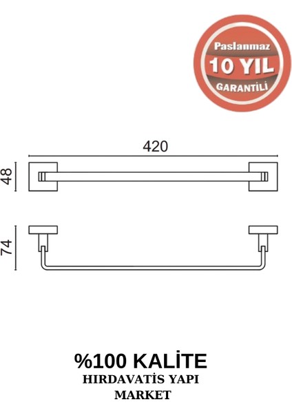 Paslanmaz Pirinç Tamay Havluluk 40CM