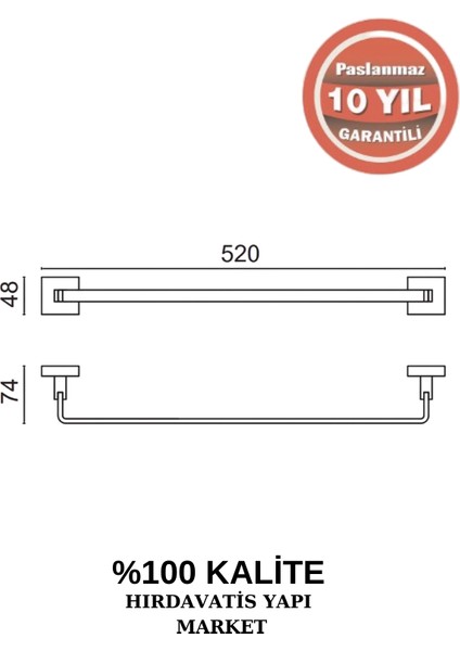 Paslanmaz Pirinç Tamay Havluluk 50CM fiyatları