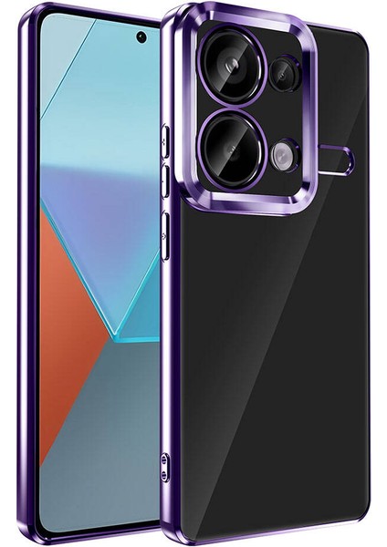 Xiaomi Redmi Note 13 Pro 4g Kılıf Kamera Lens Korumalı Kenarları Renkli Polikarbon Kaplama Özel Tpu Üretim Arkası Şeffaf Premium Omega Dayanıklı Kılıf