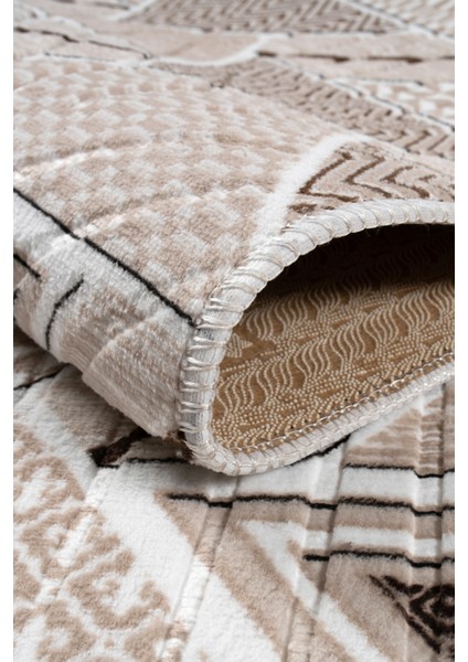 Kaymaz Taban Yıkanabilir Modern Salon Mutfak Oturma Odası Çocuk Odası Halısı 5017 Vizon modelleri