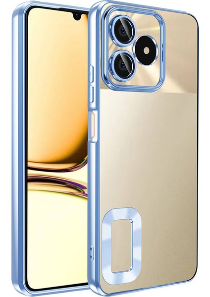Realme Note 50 Kılıf Kamera Lens Korumalı Kenarları Renkli Polikarbon Kaplama Özel Tpu Üretim Arkası Şeffaf Premium Omega Dayanıklı Kılıf