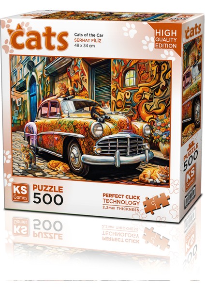 Cats On The Car 500 Parça Puzzle