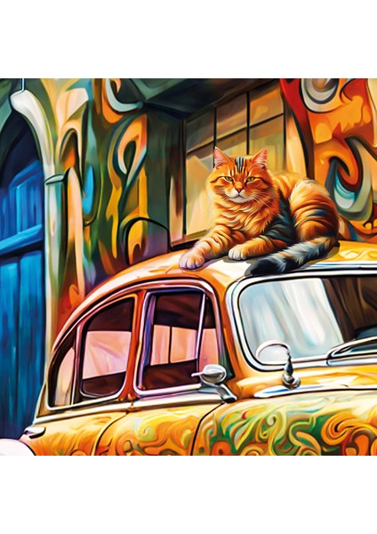 Cats On The Car 500 Parça Puzzle