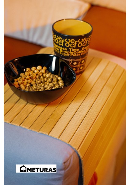 Katlanabilir Bambu Dikdörtgen Kolçak Tepsi Üstü Bardaklık ve Tepsi Supla 46X32 cm modelleri