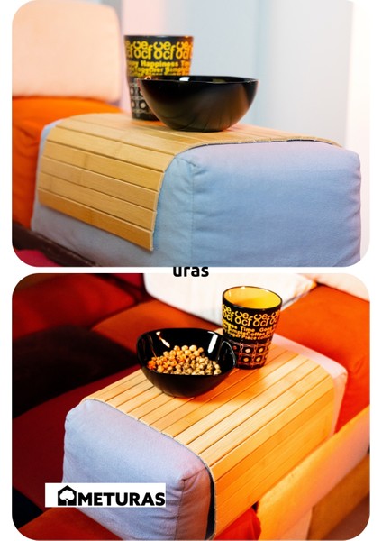 Katlanabilir Bambu Dikdörtgen Kolçak Tepsi Üstü Bardaklık ve Tepsi Supla 46X32 cm fırsatları