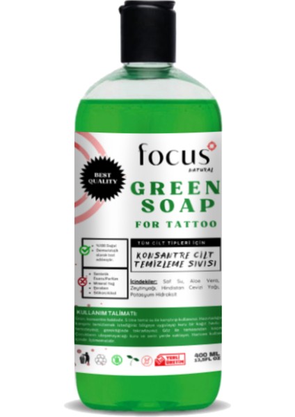 Green Soap Tattoo Temizleme Sıvısı 400ML Dövme Kalıcı Makyaj Microblading Yeşil Sabun Su