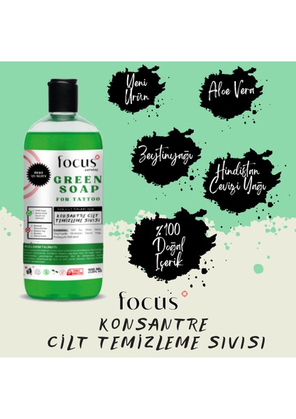 Green Soap Tattoo Temizleme Sıvısı 400ML Dövme Kalıcı Makyaj Microblading Yeşil Sabun Su