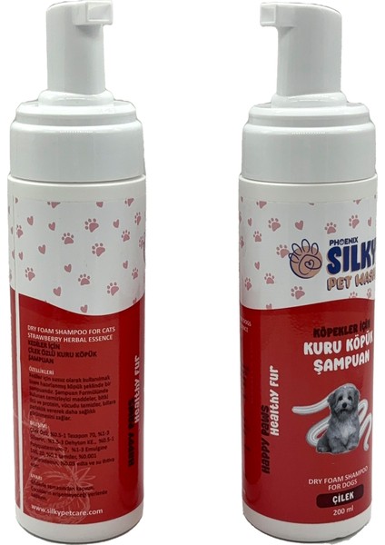 - Kedilere Özel Çilek Özlü Kuru Köpük Şampuan - 200Ml