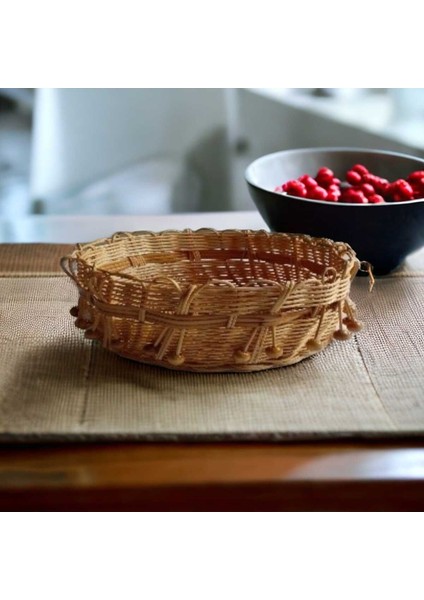 Çok amaçlı bambu sepet dekoratif boncuk ışlemeli sepet 0009_m1 fiyatları