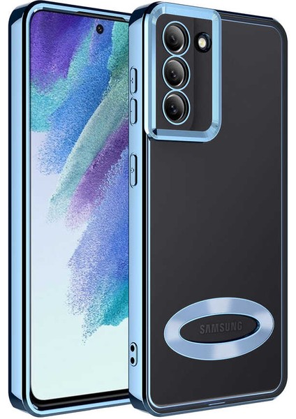 Samsung Galaxy S21 Fe Kılıf Kamera Lens Korumalı Kenarları Renkli Polikarbon Kaplama Özel Tpu Üretim Arkası Şeffaf Premium Omega Dayanıklı Kılıf