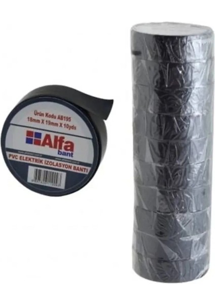 Elektrik Bantı Siyah 10'lu Paket Alfa Bant Royaleks-HRD015