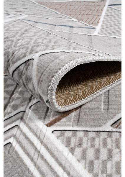 Kaymaz Taban Yıkanabilir Modern Salon Mutfak Oturma Odası Çocuk Odası Halısı 5017 Gri modelleri