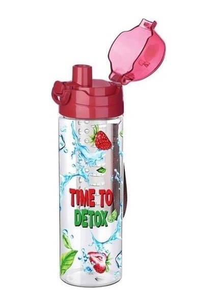 Tutma Saplı Kilitli Kendiliğinden Süzgeçli Kolay Taşınabilir Detoks Sporcu Diyet Matarası (4764)
