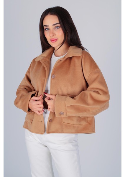 Kadın Camel Cep Detaylı Kısa Kaşe Ceket fiyatları