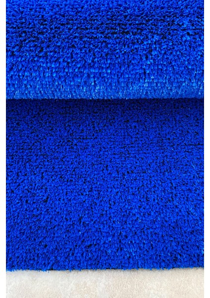 Balkon Ve Bahçeye Uygun Dış Ve Iç Mekan Uyumlu Mavi Yapay Çim Halı 7 Mm 100 X 200 Cm