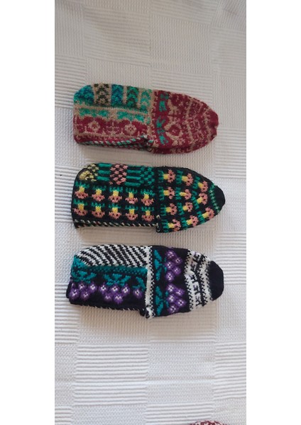 NARCİCEGİ Patik Terlik El Örgüsü Üçlü Takım-Muhacir