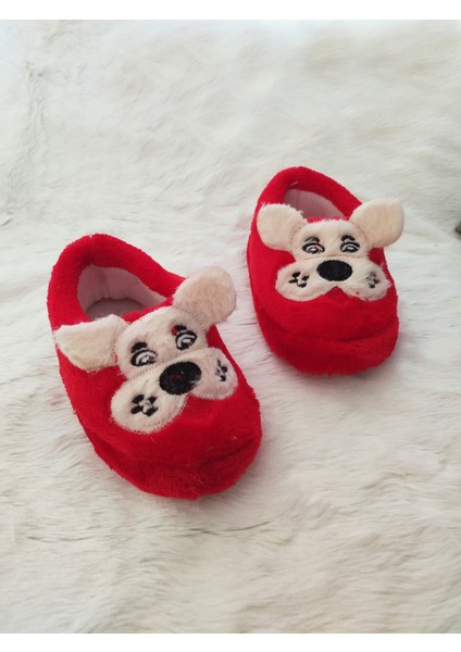 Köpek Figürlü Peluşlu Kaymaz Yumuşak Esnek Tabanlı Günlük Anaokulu Kışlık Erkek & Kız Çocuk Panduf